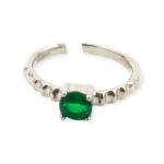 925 Sterling Silver Ring with Beautiful Green Stone